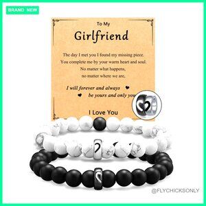 Matching Couple Bracelets with Heart Ring Puzzle Design Stainless Steel